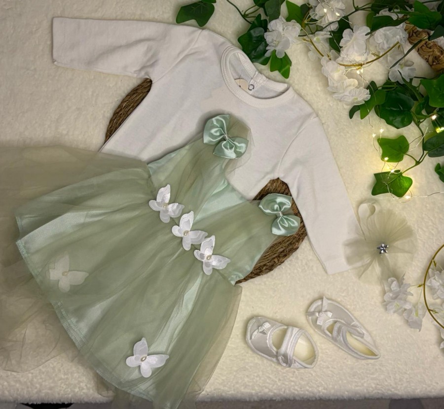 Mint Yeşili Kız Bebek Mevlüt Elbisesi