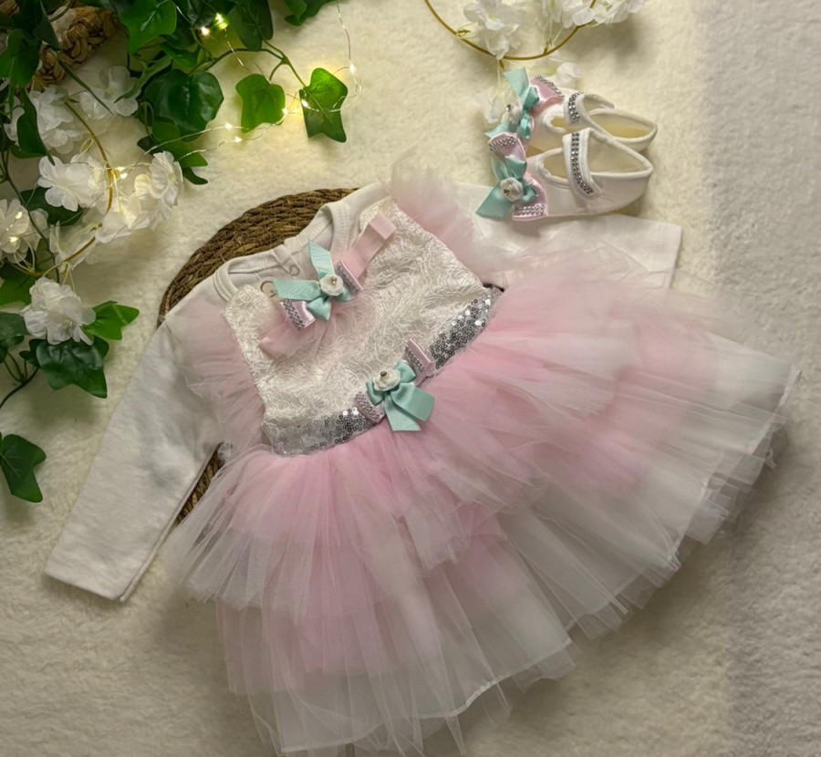Şeker Pembe Kız Bebek Mevlüt Elbisesi